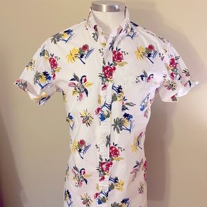 J.Crew Factory Floral Short Sleeve Washed Shirt